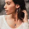 blå opal smykkesten store hænge øreringe