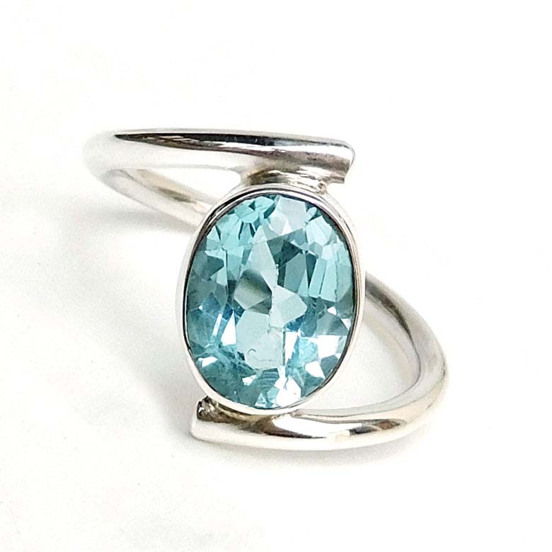 blå sten unik sølv ring