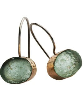 Guld hænge øreringe i unikt design