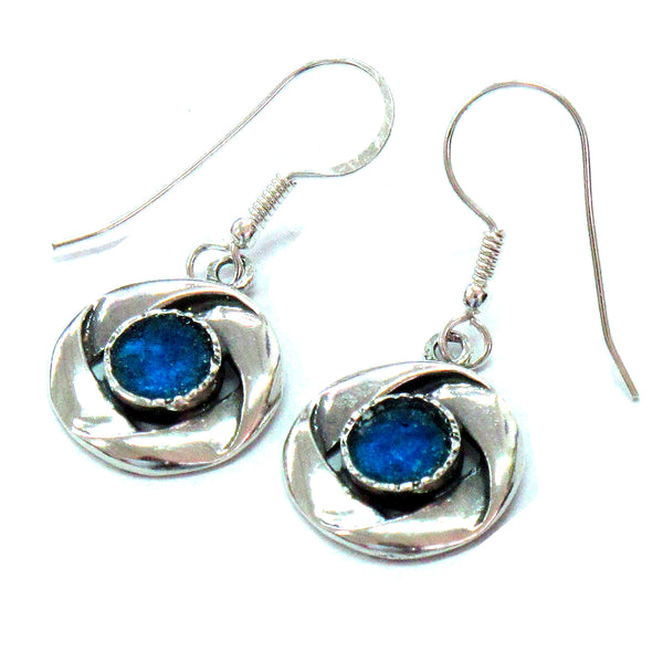 øreringe cirkulær sølvramme