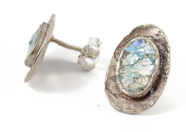 ovale sølv ørestikker ramme