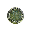Rund sølv ring med grønt-blåt glas