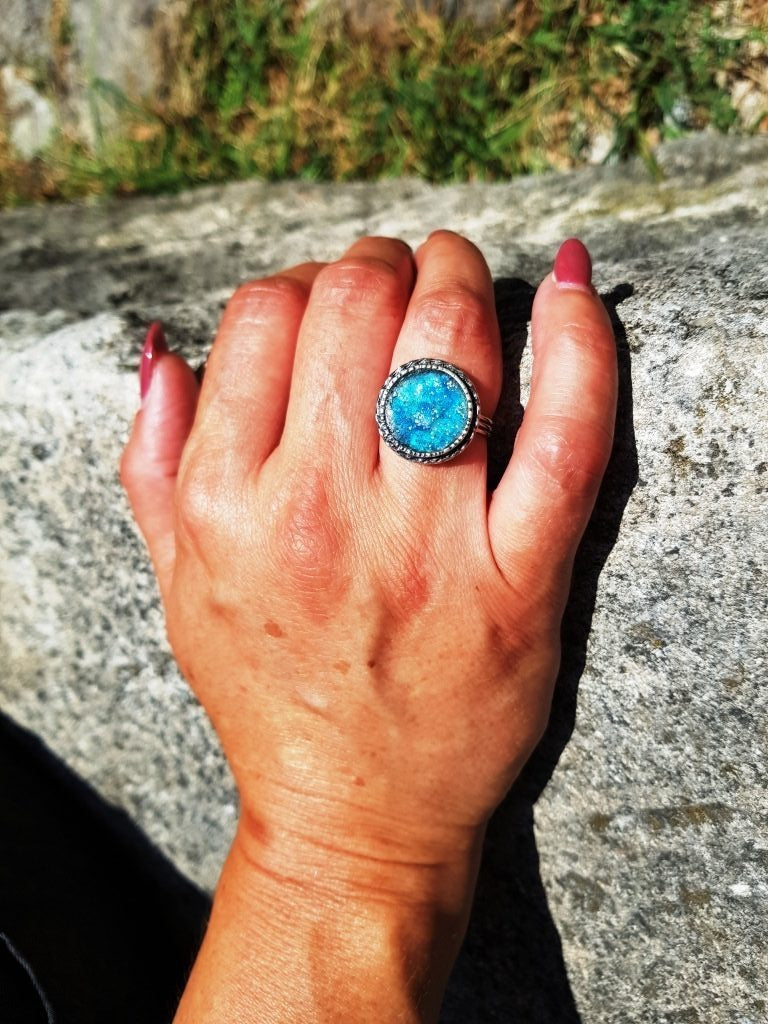 Rustik blå ring