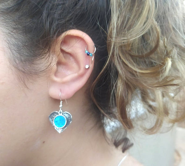 rustikke hjerte øreringe