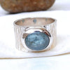 sølv ring blå akvamarin sten