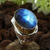 sølv ring blå labradorit sten