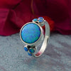 sølv ring blå opal sten