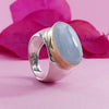 sølvring blå akvamarin smykkesten